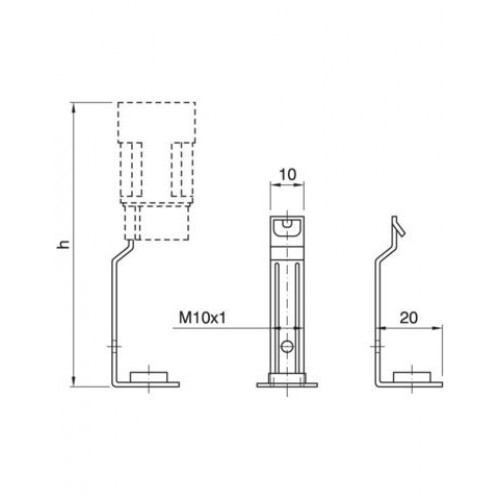 Ножка к патрону Е14 h=85mm  M10x1, SQ 1785 FF  ZINCATA BIANCO Arditi