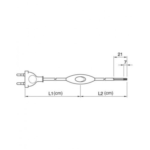 Arditi Вилка+выключатель+провод белый 2,0 м , LFM/275/120/80/BI/STD/CABLAGGIO
