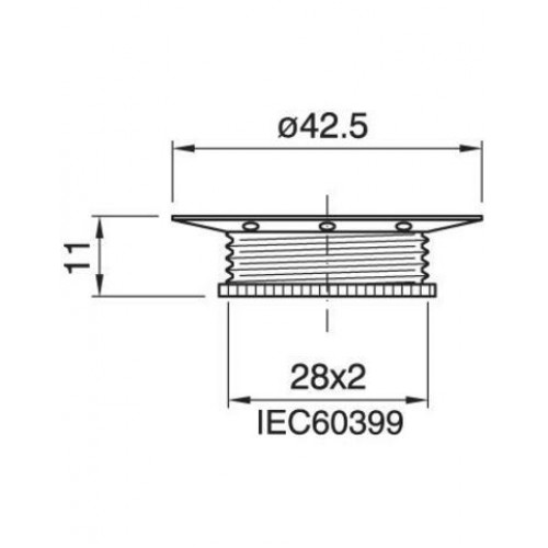 Arditi Кольцо Е14 11х42,5мм  Ме оцинкованное, GHIERA E14 ART.1418 BASSA ZINC.BIANCO