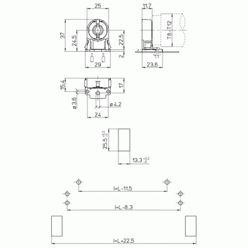 Ламподержатель 249/TDF G13 стоечный