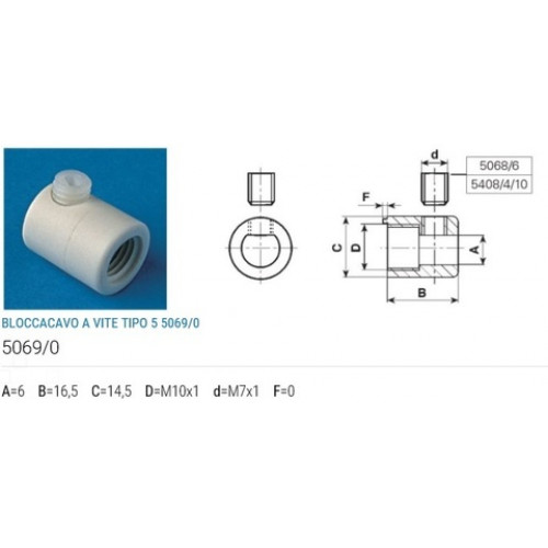 Кабельный зажим D=M10x1 d=M7x1 черный  нейлон