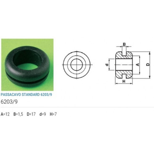 Изолятор кромочный белый  A=12 B=1,5 D=17 d=9 H=7