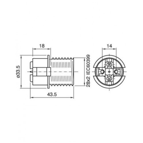 Arditi Патрон  Е14 с частичной резьбой золотой, 62S/T210/OR/M/PDE/E14