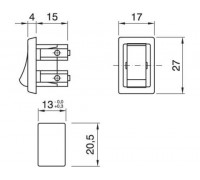 Выключатель клавишный Arditi 320 BI M  INT..DA INCASSO белый
