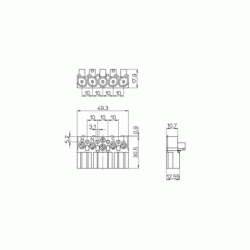 1601/VB-5 Клеммный разъем 4Р+Т  16А 250V