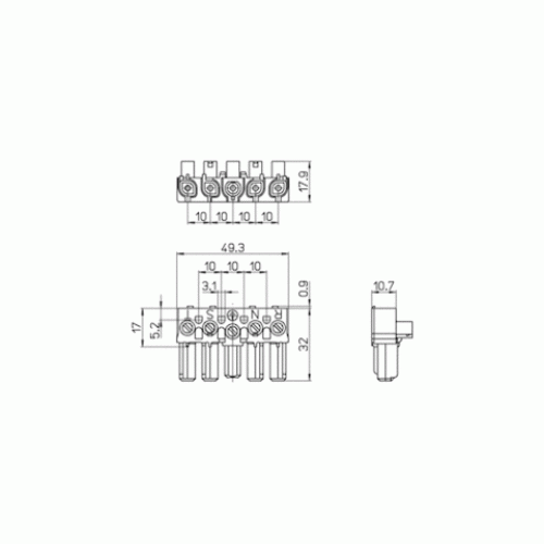 1602/VB-5 Клеммный разъем 4Р+Т  16А 250V