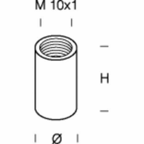 Втулка D=12, H=12-13mm,M=10x1, латунь