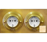 Рамка 2 местная D80, мрамор Крема Нова, прямоугольник, К0021КвКН ГусевЪ