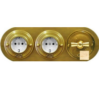 Рамка 3 местная D80, мрамор Крема Нова, восьмерка, К0031ККН ГусевЪ