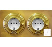 Рамка 2 местная D80, мрамор Бианка Карара, прямоугольник, К0021КвБК ГусевЪ
