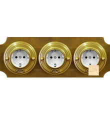 Рамка 3 местная D80, мрамор Крема Нова, крест, К0031ФКН ГусевЪ