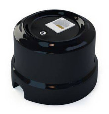 Ретро розетка керамическая компьютерная RJ-45 Цвет чёрный