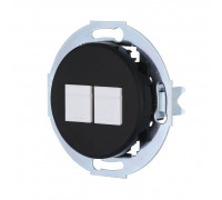 Ретро розетка компьютерная 2хRJ-45 кат. 5е с накладкой Винтаж цвет черный