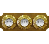 Рамка 3 местная D80, латунь, крест, Л0033Р ГусевЪ
