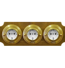Рамка 3 местная D80, латунь, крест, Л0033Р ГусевЪ