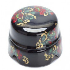 Распаячная коробка d 85 мм + 4 самореза Цвет черный с цветами или ягодами: роспись по мотивам хохломского стиля