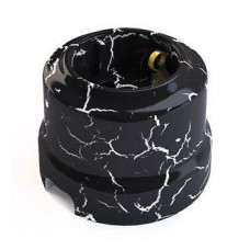 Ретро розетка керамическая с заземляющим контактом Декор чёрный камень