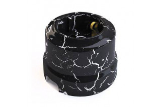 Ретро розетка керамическая с заземляющим контактом Декор чёрный камень