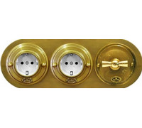 Рамка 3 местная D80, латунь, восьмерка, Л0023Р ГусевЪ
