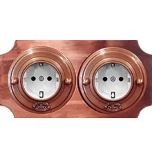 Рамка 2 местная D80, медь, крест, М0032Р ГусевЪ
