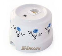 Ретро розетка керамическая компьютерная RJ-45 Орнамент №2