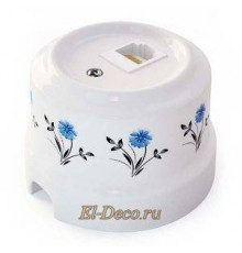 Ретро розетка керамическая компьютерная RJ-45 Орнамент №2