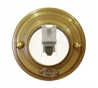 Ретро розетка  латунь интернет, механизм Legrand, RJ 45, 09020И-80 ГусевЪ