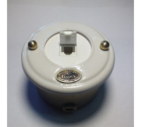 Ретро розетка интернет малая, RJ 45, белый, 19240И-80 ГусевЪ