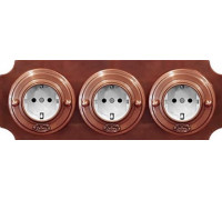 Рамка 3 местная D80, медь, крест, М0033Р ГусевЪ